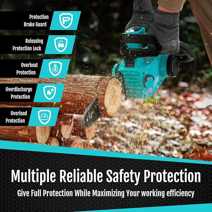 12-Inch 18V-20V Electric Chainsaw Cordless with 4.0Ah Battery Chainsaw, Brushless Motor, Dual Modes, LED Display, for Professional Wood Cutting and Tree Pruning