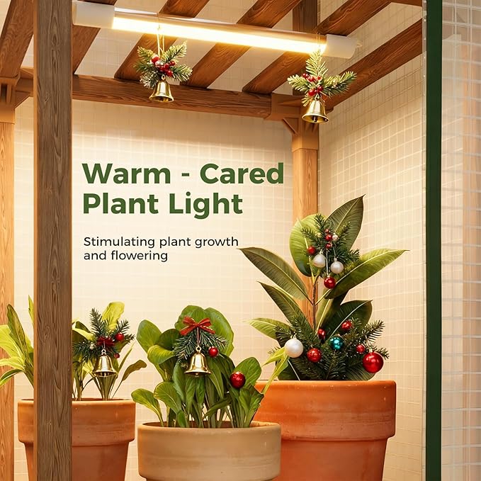 Bamworld Mini Greenhouse with Grow Light Plant Stand for Mutiple Pots Outdoor 2-Tierd Reusable Portable Warm House with PE Cover Compact Patio Boho Home Decor