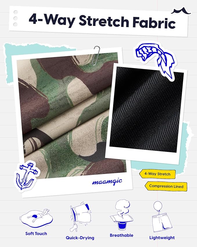maamgic 2 in 1 Mens Swim Trunks 7 Inch Swim Shorts Swim Suits Board Shorts