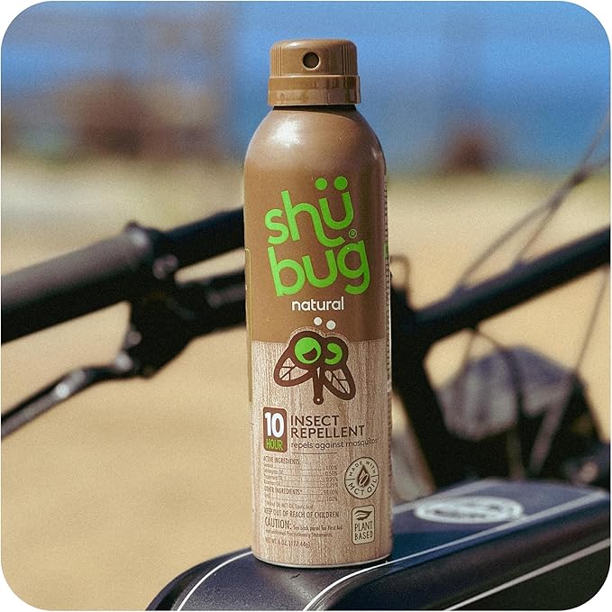 Shubug Natural Insect Repellent Spray, DEET Free with Geraniol, MCT and Walnut Oil, Long Lasting Up to 10 Hours, 6 oz (Pack of 2)