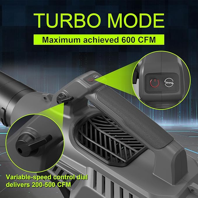 Aoypalp Leaf Blower Cordless with Battery - 40V Powerful Electric Leaf Blower, 600CFM &180MPH and Variable-Speed with 5.0Ah Battery and Charger for Lawn Care, Patio, Dust, Blowing Leaves (Grey)