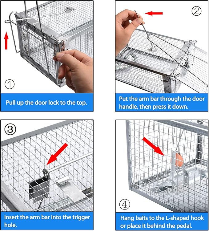 Gingbau Rat Trap Humane Live Mouse Chipmunk Trap Cage (Not for Squirrels)