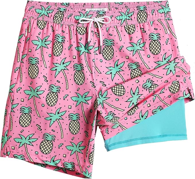maamgic 2 in 1 Mens Swim Trunks 7 Inch Swim Shorts Swim Suits Board Shorts