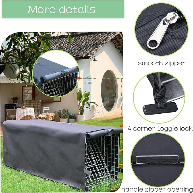 Live Animal Trap Cage Cover, ONly Cover for Cat Trap for Stray Cats 32 Inch Heavy Duty Folding Skunk with Real Door for Raccoons, Opossums, Groundhogs, Skunks, Feral Cats, Squirrels (Only Cover)