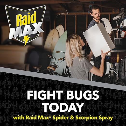 Raid Max Spider and Scorpion Killer, Kills Spiders, Scorpions, Roaches, Ants, Waterbugs, Earwigs, 12 Oz