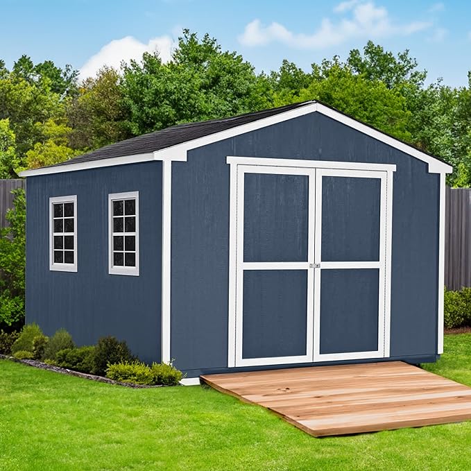 Handy Home Products Charleston Value Gable 10x16 Do-It-Yourself Wooden Storage Shed, 2x3 framing