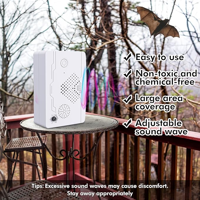 Ultrasonic Mouse Bat Repellent Devices, Adjustable Mode Pest Bat Repeller and Roach Killer, Rodent, Cat Repellent for House Indoor and Outdoor, Keep Bird Away, Ultrasonic Insect Deterrent