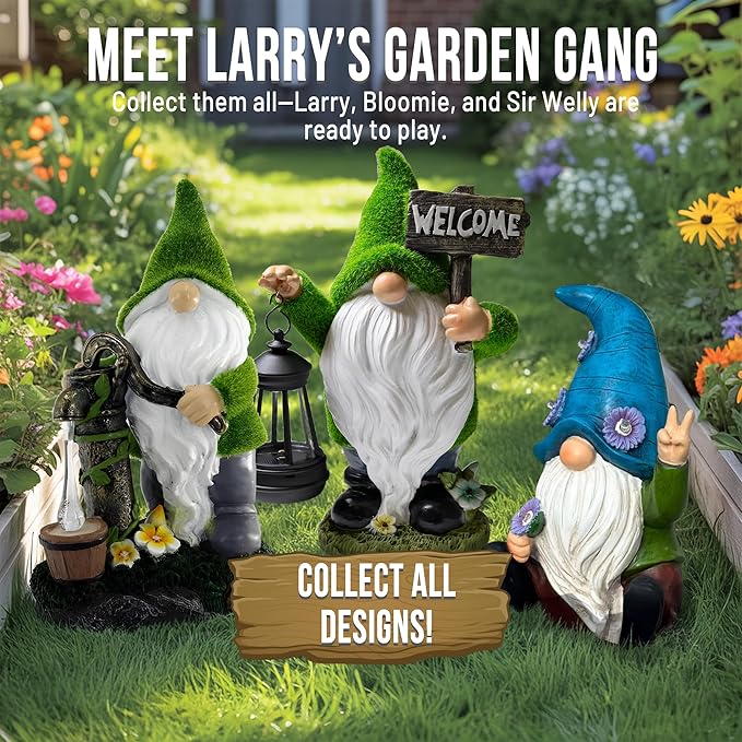 Garden Gnomes Outdoor with LED Solar Light - 11’’ - Original Design - Funny Gnome Decorations, Ornaments - Home, Yard, Patio, Solar Lantern Garden Statues - Housewarming Gift, Birthday & Holiday Gifts