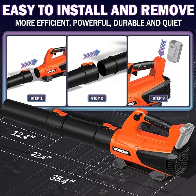 Cordless Leaf Blower Compatible with Dewalt 20V Max Battery(NO Battery), Electric Leaf Blower Up to 160MPH 580CFM, Blowers for Snow, Patio, Lawn Care, Dust