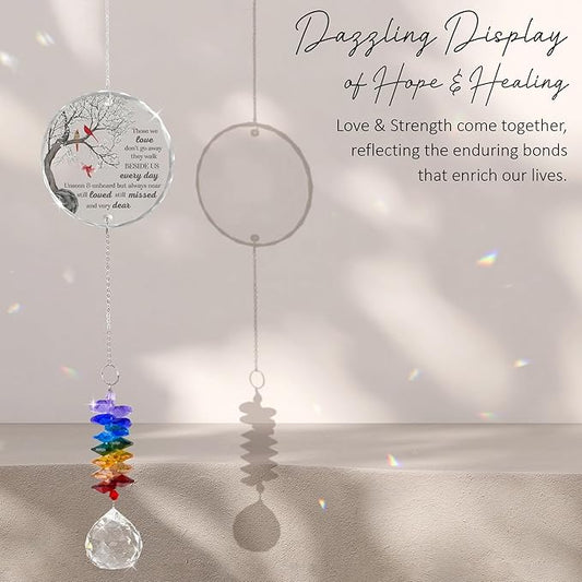 GIFTELIX Memorial Suncatcher - Sympathy Gift for Loss of Loved One - Crystal Rainbow Maker - Bereavement Keepsake - Hanging Crystal Decor - Loss of Family Friend Pet - Suncatcher Ornament