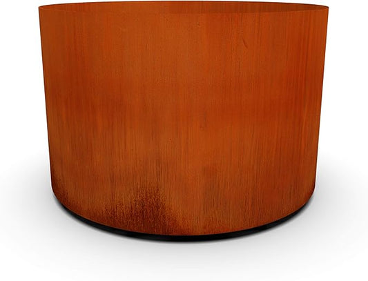 Plantercraft Corten Steel Garden Planter Round Heavy Duty Metal | Made in USA | Fully Assembled | Commercial Residential Outdoor
