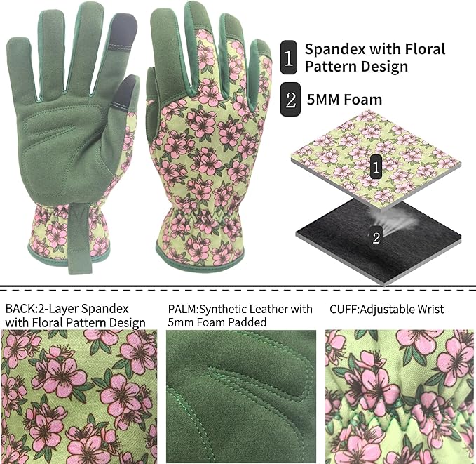 Thorn Proof&Puncture Resistant Gardening Gloves with Grip,Garden Glove for Women, Leather Yard Work Gifts