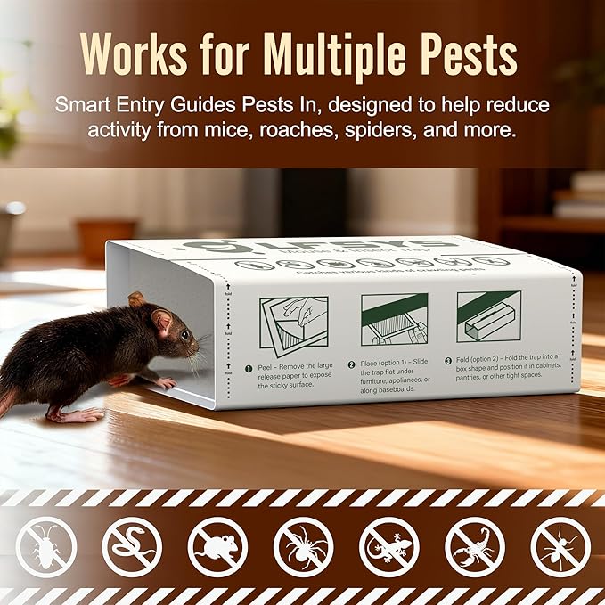 20 Sticky Insect Trap for Mice & Crawling Insects – Flat or Foldable, Scented Safe & Easy Indoor Use