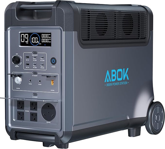 Portable Power Station, 3840Wh LiFePO4 Battery, 3600W Electric Solar Generator for Garage, Home, Off-Grid Living, Camping, RVs, Outdoor Adventures, Power Outages