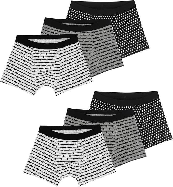 Boys Underwear Printed Boxer Briefs,Moisture Wicking Breathable,Assorted 10-Pack 1604