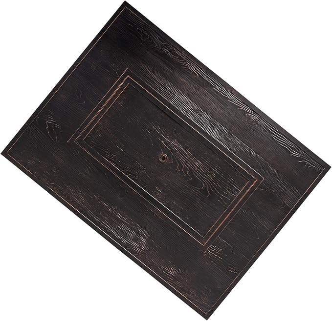 Fire Sense 62734 Sawyer Aluminum Convertible Gas Fire Pit Table 55,000 BTU Multi-Functional Outdoor Firepit with Fire Bowl Lid, Nylon Cover & Clear Fire Glass - Bronze Finish - Rectangular 48"