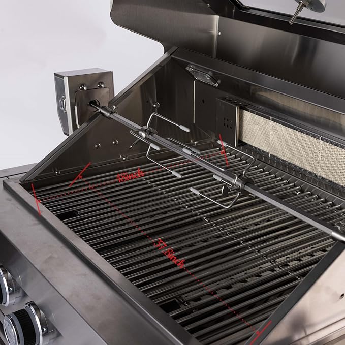 BBQ Island Outdoor Kitchen: 43-Inch 6-Burner 85000 BTU Modular Outdoor Kitchen - Outside Grill Islands with Rotisserie Kit + Storage Island for Backyard Family Gatherings Small Business