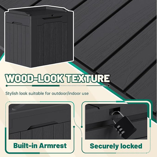 Devoko 30 Gallon Resin Deck Box 2 Pack Outdoor Indoor Waterproof Storage Box for Patio Furniture Pool Accessories Storage for Cushion Garden Tools (Black, 2 Pack)