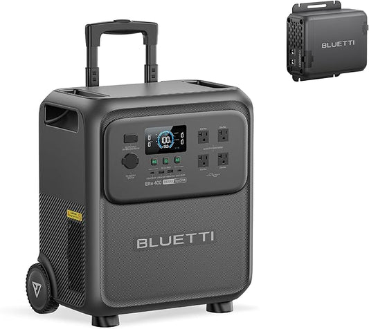 BLUETTI Elite 400 Portable Power Station with Charger 1 (Ship Separately), 560W DC-DC Alternator Charger, 7.5H Full Charge via Car, 3840Wh 2600W LFP Batttery Backup for Home Backup, Outage, RV Life