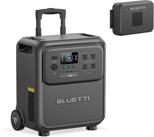 BLUETTI Elite 400 Portable Power Station with Charger 2 (Ship Separately), 1000W DC-DC Alternator Charger, 4.2H Full Charge via Car, 3840Wh 2600W LFP Batttery Backup for Home Backup, Outage, RV Life