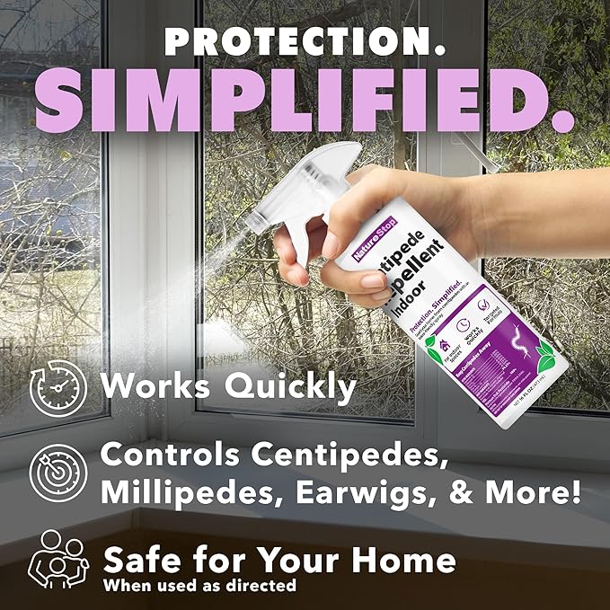 Centipede Repellent Spray for Indoor Use, Centipede Deterrent for Basements & Bathrooms, 16 oz (475mL)