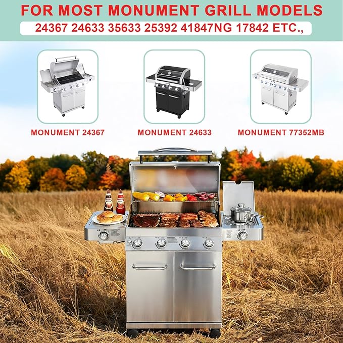20Pcs Drip Pans Liners for Most Monument Grills 24367 13762 Accessories, Universal Aluminum Grease Tray for Monument 35633 24633 17842 25392 14633 41847NG Parts and More, Foil Liners 8.4''L x 5.8''W