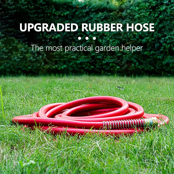 5/8" Garden Hose 20ft, -40℉ To 190℉ Hot/Cold, Heavy Duty,Flexible, 300psi Working, 1000psi Burst, 3/4" Brass Fittings with Hose Protector Coil Spring for Outdoor,Yard, Farm