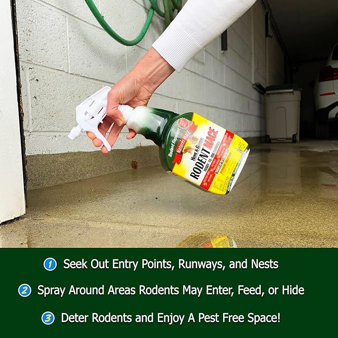 Nature’s MACE Rodent Repel 40oz Bottle, Covers 16,800 Sq. Ft.,Repel Mice & Rats, Keep Mice, Rats & Rodents Out of Home, Garage, Attic, and Crawl Space, Safe to Use Around Children & Pets