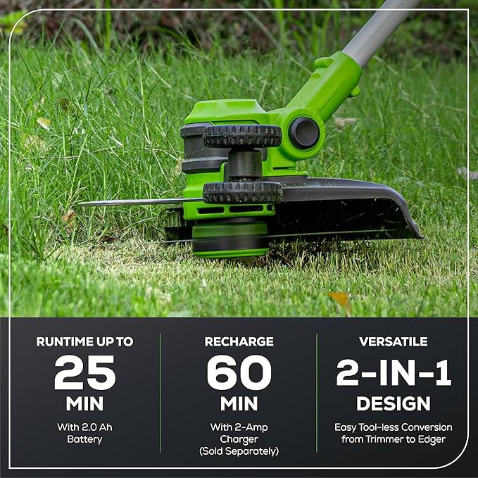 Greenworks 40V Cordless Yard Tool Combo Kit with 2.0Ah Battery & Charger – 13" Auto Feed String Trimmer and 350 CFM Leaf Blower, Includes 3 Bonus Spools
