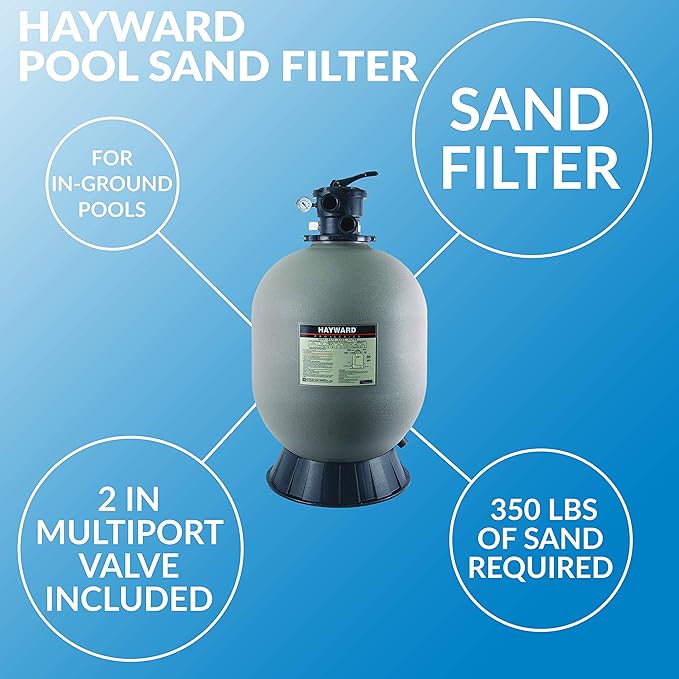 Hayward W3S270T2 Pool Sand Filter, 27 Inch, Tan