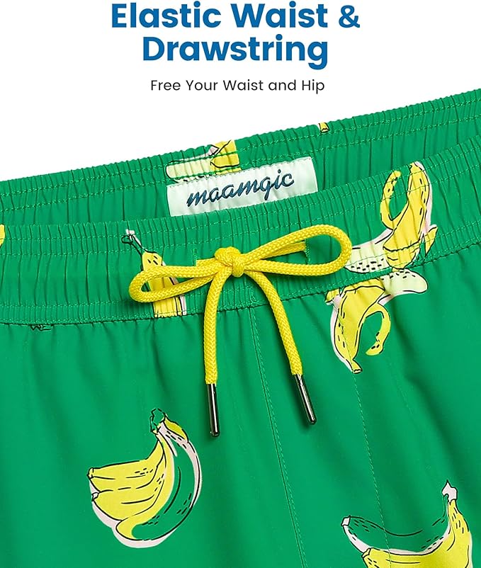 maamgic 2 in 1 Mens Swim Trunks 7 Inch Swim Shorts Swim Suits Board Shorts