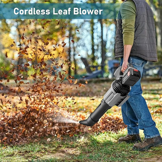 Electric Leaf Blower Cordless with 2 x 4.5Ah 21V Batteries and Fast Charger, 3 Speed Modes 650CFM Handheld Brushless Leaf Blower for Yard, Patio & Outdoor Use