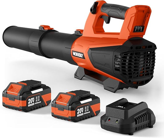 Leaf Blower Cordless Compatible with Dewalt 20V Max Battery, with 2 x 4.0Ah Batteries & Charger, Electric Leaf Blower Up to 160MPH 580CFM, Blowers for Snow, Lawn Care