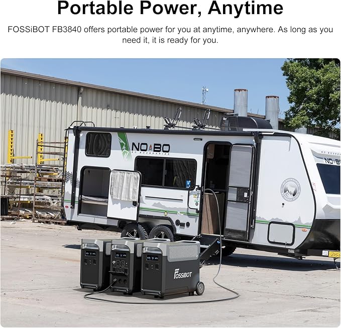 FOSSiBOT 3840Wh Extra Battery for F3600 Pro, Lifepo4 Battery Expandable to 15600Wh for Home Backup Use, Emergency, Camping, RV