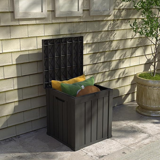 50 Gallon Deck Box Plus,Outdoor Storage Box Lockable,Waterproof for Patio Furniture, Garden Tools, Pool Accessories, Package Delivery Boxes For Outside, Greige