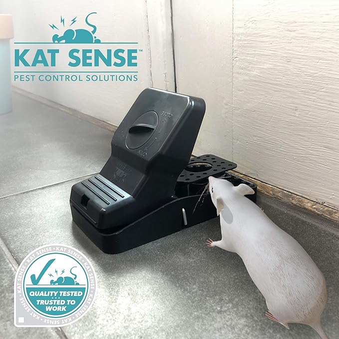 Kat Sense Large Rat Snap Traps Set of 6 - Multi-Capturing Tooth Design, Humane Rat Trap Indoor & Outdoor Use, Mouse Catcher for Repeat Use, High Precision Triggering, Traps for Rats, Mice, Chipmunks