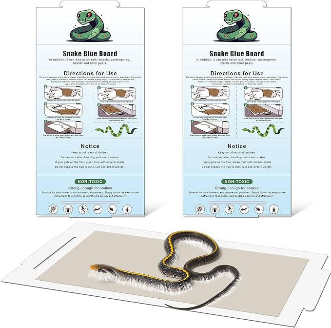 Qualirey 28" x 14" Extra Large Snake Glue Traps 2 Pack, Mouse Sticky Traps Indoor for Home, Non Toxic Glue Boards for Snakes, Rats, Insects, Cockroaches Lizards and Other Pests Pet Safe Pest Control