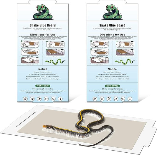 Qualirey 28" x 14" Extra Large Snake Glue Traps 2 Pack, Mouse Sticky Traps Indoor for Home, Non Toxic Glue Boards for Snakes, Rats, Insects, Cockroaches Lizards and Other Pests Pet Safe Pest Control