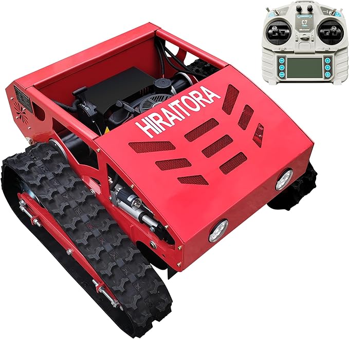 Remote Control Lawn Mower — 9HP Gas-Electric Hybrid Crawler, 4WD All-Terrain, 200m Remote, 45° Slope Capable, Adjustable Cutting Height, Factory-Direct Support