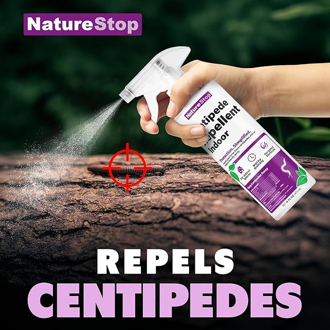 Centipede Repellent Spray for Indoor Use, Centipede Deterrent for Basements & Bathrooms, 16 oz (475mL)