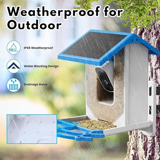 FLUTRR Smart Bird Feeder with Camera | HD Solar Powered Bird Feeder with Camera | Night Vision Camera with Motion Detection | WiFi Bird Cam is Perfect for Bird Lovers |