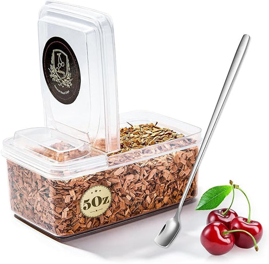 5 Oz Cherry Chips for Smoking, Wood Chips for Cocktail Smoker, Flavored Smoker Chips for Old Fashions, Whiskey, Bourbon, Smoker Drinks, Smoking Gun, Bar, Smoker Accessory Gifts for Men