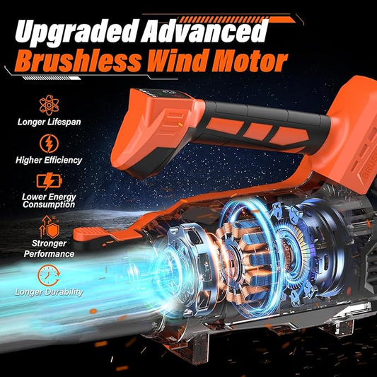 MAXLANDER Leaf Blower Cordless, Electric Cordless Leaf Blower with 2pcs 3.0Ah Batteries and 1 Charger, 600CFM & 200MPH, and 5 Speed Mode, for Patio Cleaning, Lawn Care, Blowing Fallen Leaves and Dust
