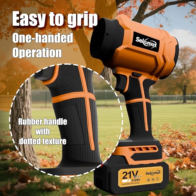Leaf Blower Cordless with Battery and Charger,Mini&Portable Handheld Blower for Lawn Care High Power 21V 2X3.0Ah Batteries 2 Extended Tubes Lightweight Turbo Jet Sopladora De Hojas