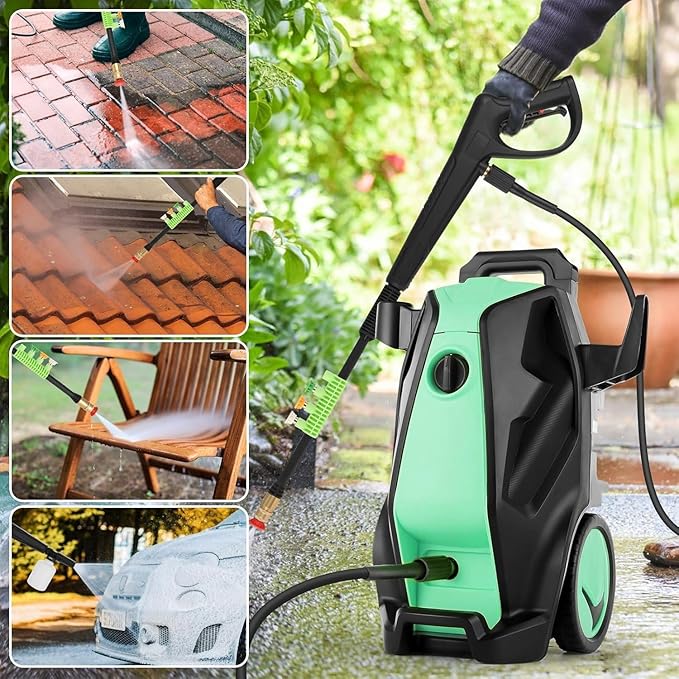 Pressure Washer, 5000 PSI 4.0 GPM Heavy Duty Power Washer with Foam Cannon, 4 Nozzle Tips,33FT Hose and Soap Bottle for Home/Cars/Driveways/Patios/Decks/Fences,Green