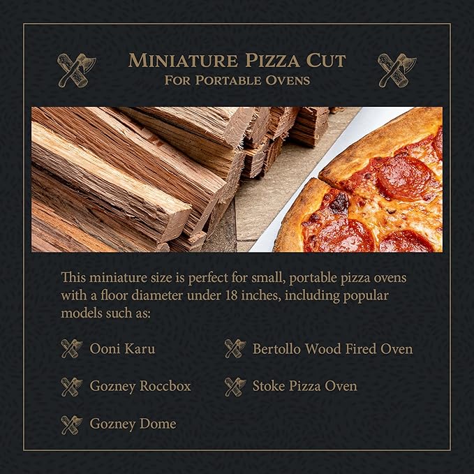 Cutting Edge Firewood Savanna Heat Miniature Pizza Cut Wood (6") | Premium Firewood for Ooni & Gozney Ovens | Authentic Wood-Fired Flavor | Superior Heat & Performance