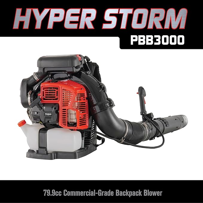 PRORUN PBB3000 Gas Backpack Leaf Blower, 79.9cc Commercial-Grade, 250 MPH, 1125 CFM, 50N