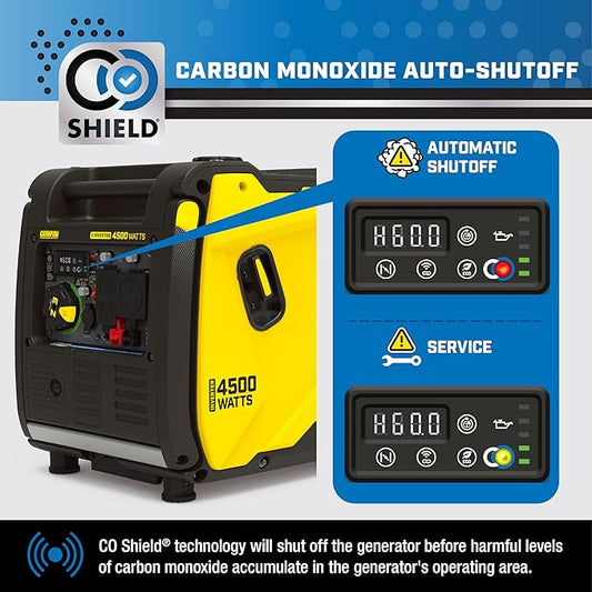 Champion Power Equipment 4500-Watt Wireless Remote Start Inverter Generator with Quiet Technology and CO Shield