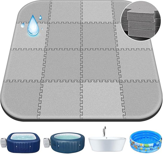 85 * 85 Inch Hot Tub Mat,Inflatable Hot Tub Accessories，Extra Thick Large Hot Tub Eva Foam Pad Padding Foundation for Outdoor Indoor,Portable Spa Pool Accessories Ground Base Flooring Mat Protector
