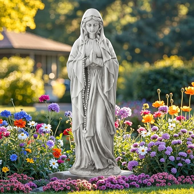 Ultym Virgin Mary Praying Statue, Large 30" Outdoor Religious Garden Statue, Blessed Mother Mary Statues Catholic, Durable Weather MGO Stone Sculptures Decorations for Home,Yard,Patio,Forch